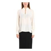 Zijden Pomez Model Shirt Max Mara Studio , White , Dames