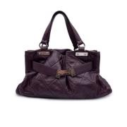 Pre-owned Leather chanel-bags Chanel Vintage , Purple , Dames