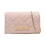 Quilted Pu Gouden Schoudertas Love Moschino , Pink , Dames