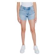 Blauwe Katoenen Shorts met Ritssluiting Vero Moda , Blue , Dames