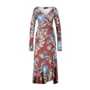 Bloemen Jersey Jurk Etro , Multicolor , Dames