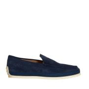 Blauwe Suède Loafer Schoenen Tod's , Blue , Heren