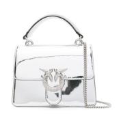 Love Birds Crystal Embellished Zilveren Tas Pinko , Gray , Dames