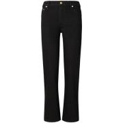 Zwarte Denim Korte Broek Geborduurd Logo Tory Burch , Black , Dames