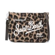 Animalier Bruine Textuur Schoudertas MC2 Saint Barth , Brown , Dames