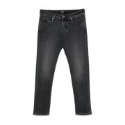 Zwarte Skinny Cut Denim Jeans Incotex , Black , Heren