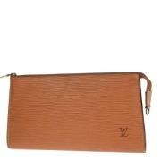 Pre-owned Leather clutches Louis Vuitton Vintage , Brown , Dames