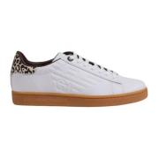 Beige Leren Sneakers Heren Herfst/Winter Emporio Armani EA7 , White , ...