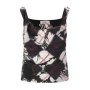 Bloemen Argyle Mouwloze Top Vivienne Westwood , Multicolor , Dames