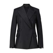 Elegante Gestreepte Blazer Windsor , Black , Dames