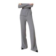 Flare Broek in Licht Grijs Wol Twinset , Gray , Dames