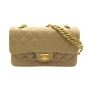 Pre-owned Leather chanel-bags Chanel Vintage , Beige , Dames