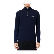 Blauwe Half-Zip Sweater Essentieel Moderne Man Lacoste , Blue , Heren