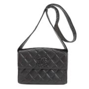 Pre-owned Leather chanel-bags Chanel Vintage , Black , Dames