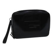 Pre-owned Leather clutches Gucci Vintage , Black , Dames