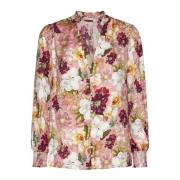 Bloemenprint Satijnen Blouse Alice + Olivia , Multicolor , Dames