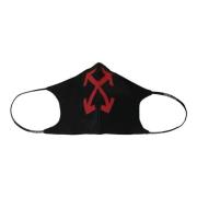 Logo Print Katoenen Masker Off White , Black , Heren