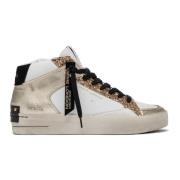 Witte leren hoge sneaker Crime London , White , Dames