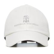 Ivoor Katoenen Baseballpet met Logo Brunello Cucinelli , White , Heren