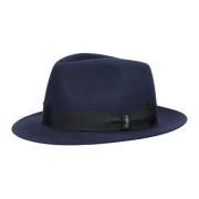 Geborsteld Vilt Fedora Hoed Borsalino , Blue , Heren