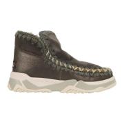 Stijlvolle Eskimo Trainer Overstitching Schoenen Mou , Green , Dames