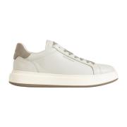 Leren Sneaker met Textiel Voering Woolrich , White , Heren