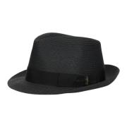 Handgeweven Hennep Randhoed Borsalino , Black , Heren