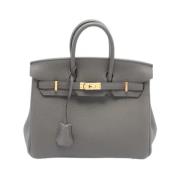 Pre-owned Leather handbags Hermès Vintage , Gray , Dames