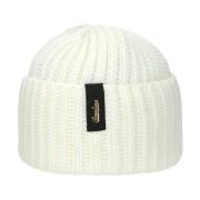 Geribbelde Wollen Beanie Muts Borsalino , White , Unisex