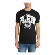 Gestreept Skull Logo T-shirt Philipp Plein , Black , Heren