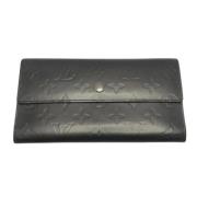 Pre-owned Leather wallets Louis Vuitton Vintage , Black , Dames