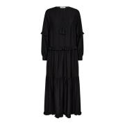 Zwarte Maxi Jurk met V-Hals Co'Couture , Black , Dames