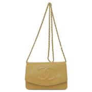 Pre-owned Leather chanel-bags Chanel Vintage , Yellow , Dames