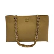 Pre-owned Leather chanel-bags Chanel Vintage , Beige , Dames