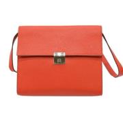 Pre-owned Leather shoulder-bags Hermès Vintage , Orange , Dames