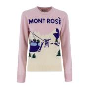 Wintermotief kasjmiermix trui met ronde hals MC2 Saint Barth , Pink , ...