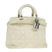 Pre-owned Leather handbags Dior Vintage , White , Dames