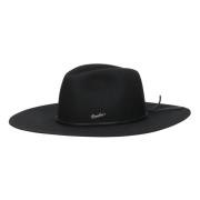 Geborsteld Vilt Leren Hoofdband Stijlvolle Hoed Borsalino , Black , He...