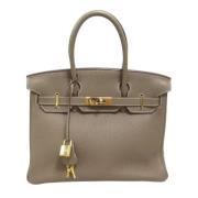 Pre-owned Leather handbags Hermès Vintage , Gray , Dames