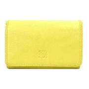 Pre-owned Leather wallets Loewe Pre-owned , Yellow , Dames