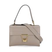 Beige Leren Handtas met Afneembaar Handvat Coccinelle , Beige , Dames