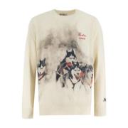 Winter Gebreide Crew-Neck Jumper MC2 Saint Barth , Beige , Heren