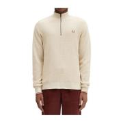 Wafelsteek Half Zip Sweater Fred Perry , Beige , Heren