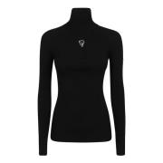 Zwarte Wol Turtle-Neck Top Emilio Pucci , Black , Dames