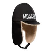 Verstelbare gesp hoed met logo Moschino , Black , Heren