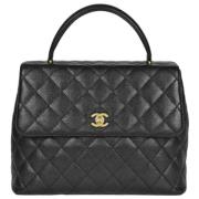 Pre-owned Leather chanel-bags Chanel Vintage , Black , Dames