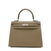 Pre-owned Leather handbags Hermès Vintage , Gray , Dames