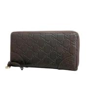 Pre-owned Leather wallets Gucci Vintage , Brown , Dames