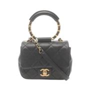 Pre-owned Leather chanel-bags Chanel Vintage , Black , Dames