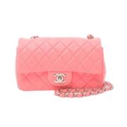 Pre-owned Leather chanel-bags Chanel Vintage , Pink , Dames